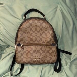 Coach cream, Tan, and brown Monogram Backpack